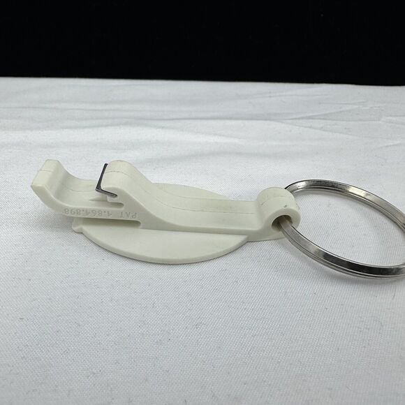 BUD LIGHT Blue White Beer Bottle Opener Key Fob Ring Vintage Keychain by EVANS - Picture 3 of 5